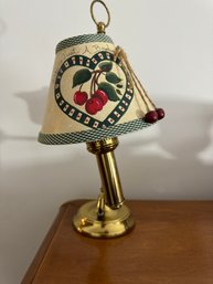 Cherry 'Life Is Just A Bowl Full Of Cherries' Shade Brass Look Table Lamp