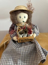 Beautiful Country Style Fresh Flowers Doll