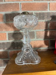 Antique Patterned Glass Oil Lamp Base