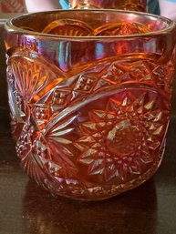 Vintage Beautiful Carnival Glass Tumbler Or Small Vase