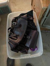 Leather Bag And CD Lot