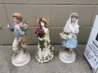 Lot Of Three Tall Figurine Statues