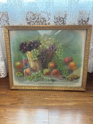 Fruit Basket Print With Decorative Frame