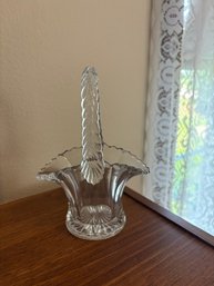 Vintage Art Glass Crystal Basket