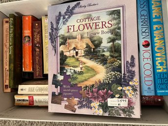 Book Lot With Cottage Flowers Jigsaw Book