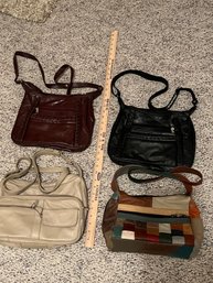 Lot Of Four Vintage Leather Purses / Handbags