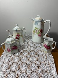 Vintage German Tea Set Creamer Sugar And Tea Pot / Chocolate Pot