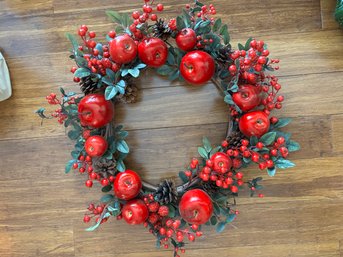 Beautiful Holiday / Seasonal Wreath With Apples