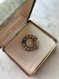 Van Dell Circle Rhinestone Brooch