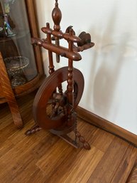 Antique Wood Spinning Wheel