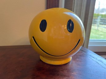 Vintage McCoy Pottery Smiley Face Ceramic Piggy Bank Jar
