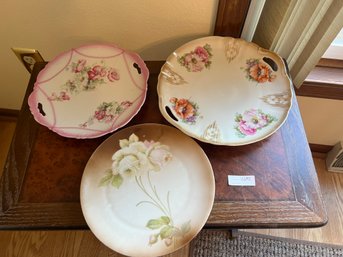 Lot Of 3 Antique Plates / Platters - Bavaria & Germany