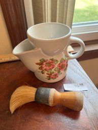 Antique Foregin Shaving Mug With Brush