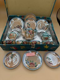 Vintage Porcelain Lusterwear Childs Toy Tea Set