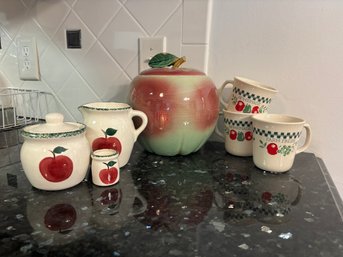 McCoy Blushing Apple Cookie Jar And Apple Themed Kitchenware