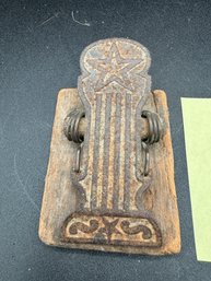 Antique Van Horn Clip - Cast Iron And Wood