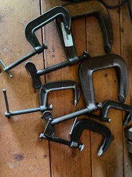 Large Lot Of Vintage C Clamps