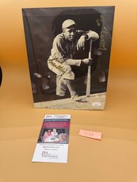 Autographed Philadelphia Giants / Boston Royal Giants Fran Mathews Negro League Baseball Photo JSA Certified