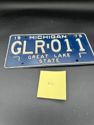 Vintage 1973 MI License Plate