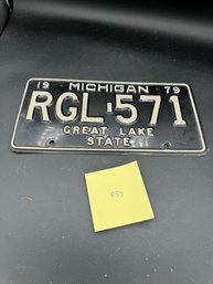 Vintage 1979 Mi License Plate