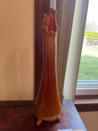 Outstanding Vintage Footed 14 Inch Tall Swung Vase