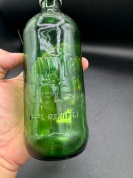 Vintage Mountain Dew Green Glass Bottle