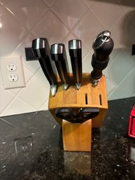 Knife Set And Wood Block