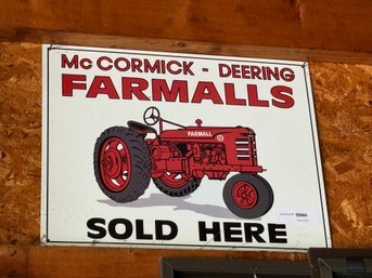 Vintage McCormick Deering Farmalls Sold Here Farmall Tractor Ad Sign