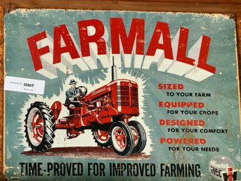 Vintage Farmall Tractor Advertisement Sign