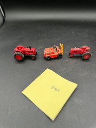 Lot Of Three Vintage Toy Tractors / Cars