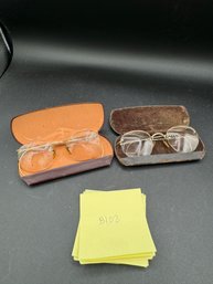 Lot Of Two Pairs Of Vintage Eyeglasses / Glasses