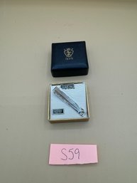 Vintage Swank Marcasite Tie Bar Clip - In Original Box!