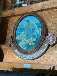 Vintage Strohs Beer Fisherman Bar Sign