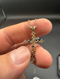 Vintage Hallmarked 925 Necklace And Cross Pendant