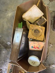 Mixed Vintage Decor Lot Including Wood Sugar & Flour Containers!