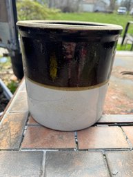 Antique Salt Glaze Crock / Planter Or Pot