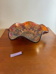 Fenton Wavy Edge Amethys Carnival Bowl