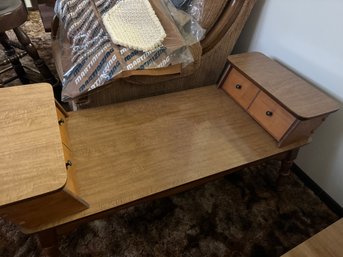Vintage Wood Coffee Table And End Table Set