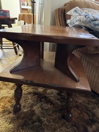 Unique Vintage Wood Double Side Table Or End Table