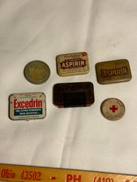 Antique Aspirin Midol And More Tins Lot