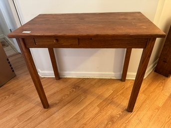 Beautiful Antique Wood Side Table With Drawer