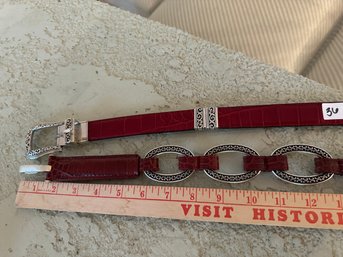 Lot Of 2 Brighton Red Belts - M/L 32 & 34