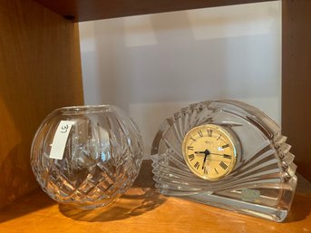 Mikasa Glass Clock & Rose Bowl