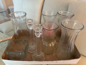 Box Lot Of Mixed Glass - Vases & More!