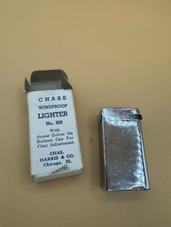 Vintage Chase Windproof No. 500 Lighter With Original Box