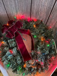 Lighted Christmas Wreath - Working!