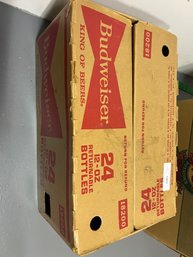 Vintage Budweiser Box Filled With Patterns And Books