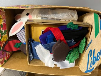 Sewing Box Lot - Material And More!