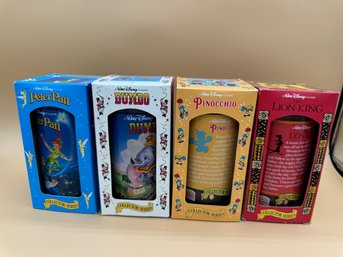 Lot Of Four Vintage Collectible Disney Movies Glasses - In Orig Boxes