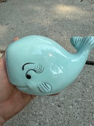 Vintage Blue Ceramic Whale